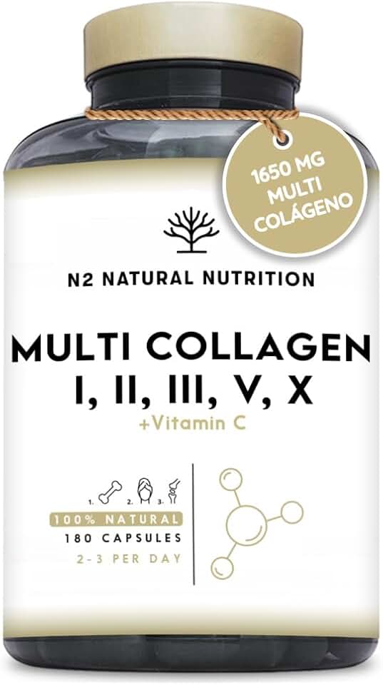 N2 Natural Nutrition Colágeno Hidrolizado Puro 1650mg + Vitamina C 53mg