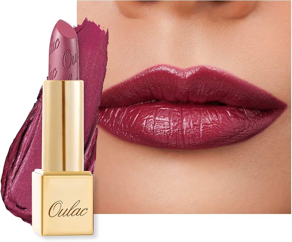 Oulac Pintalabios Rojo Vino Brillo Metálico