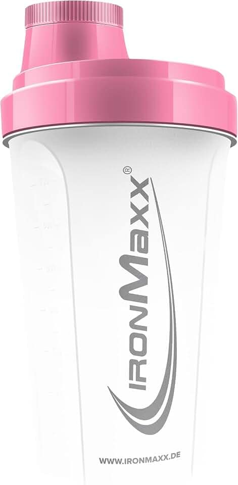 IronMaxx Protein Shaker - 700ml Blanco Helado/rosa| Agitador