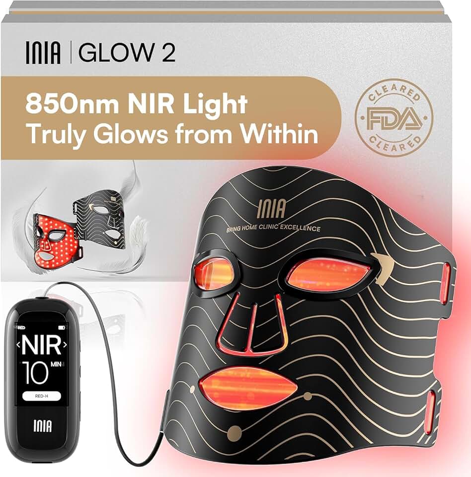 INIA Máscara facial LED: terapia de luz roja con 4 modos