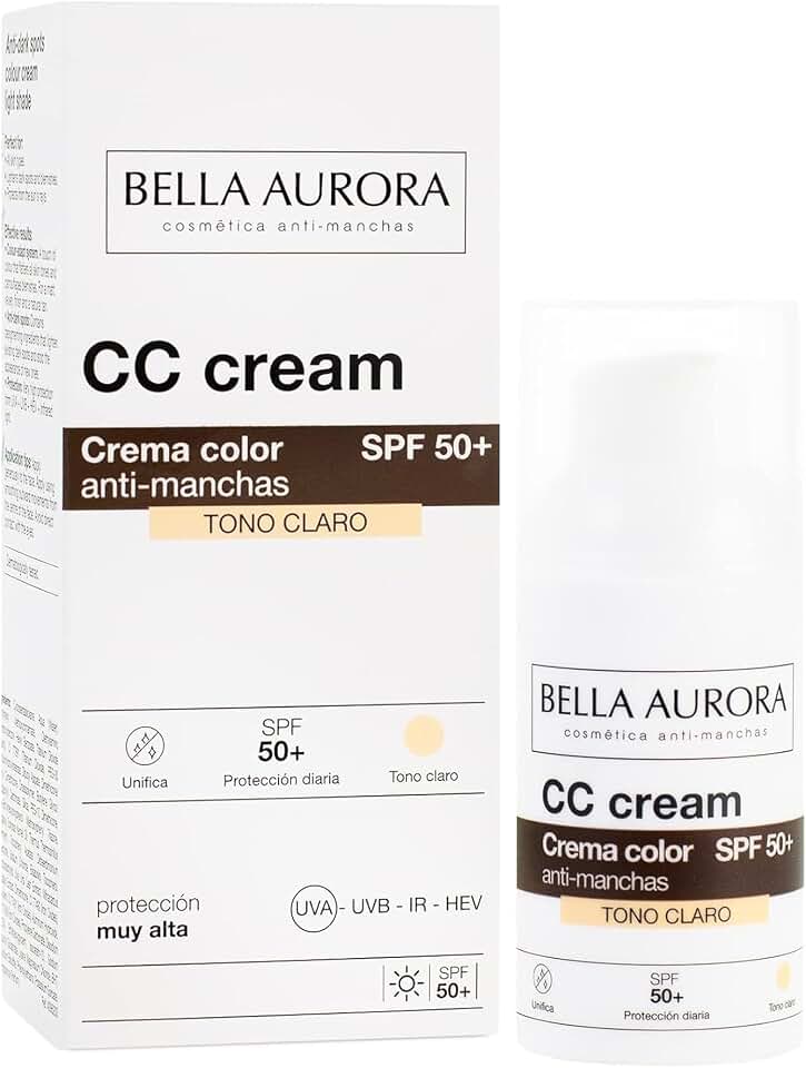 Bella Aurora CC Cream Antimanchas SPF 50+ con Color Tono
