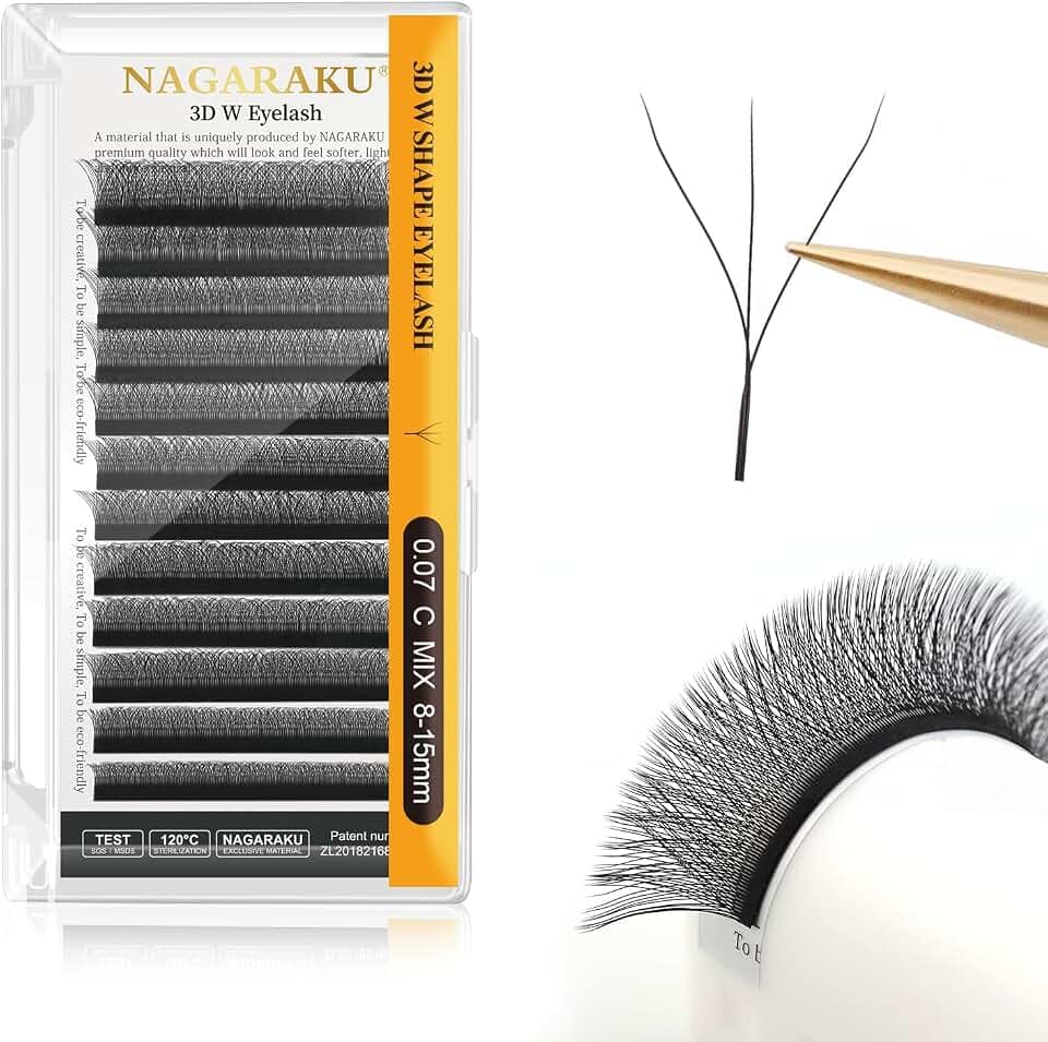 Nagaraku 3D W Pestañas Ramo Prefabricado Pelo a Pelo Volumen Ruso