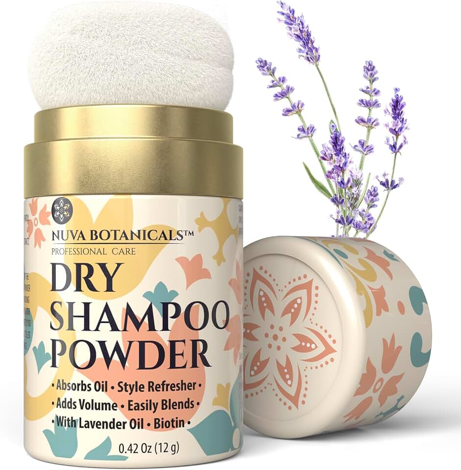 Nuva Botanicals Polvo de Champú Seco sin Aerosol con Biotina
