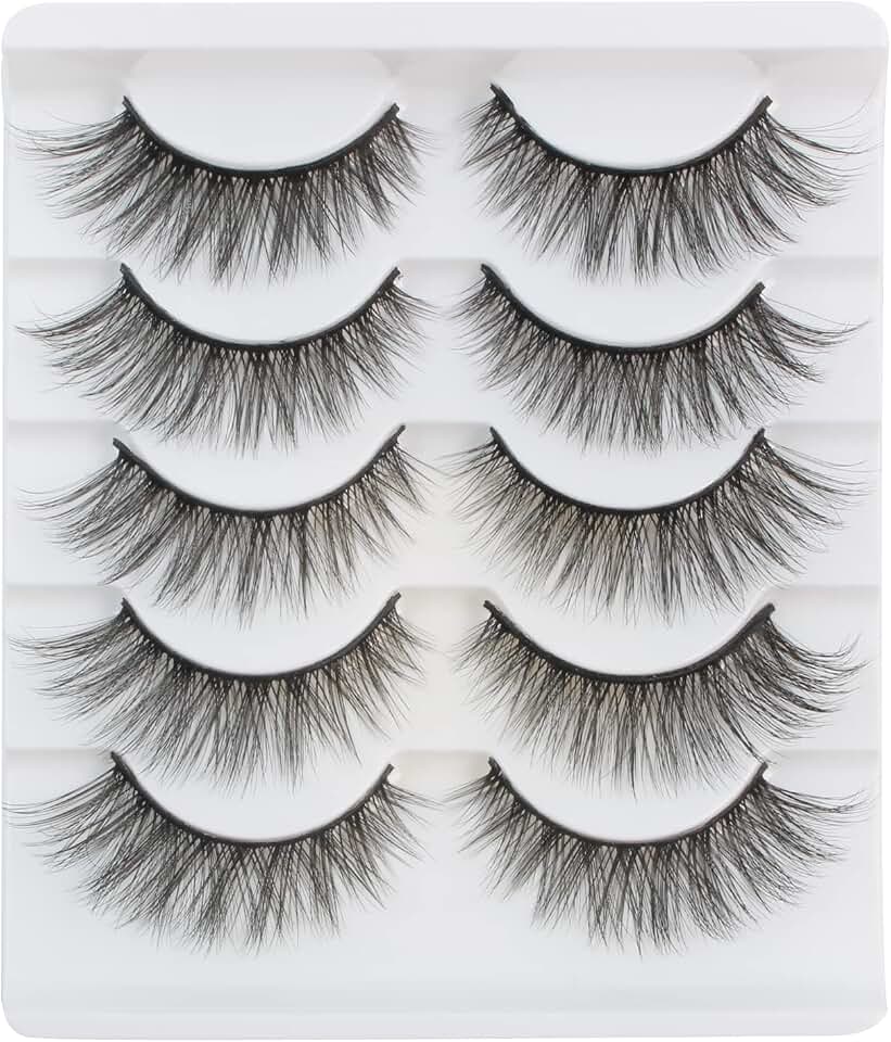 Glowing Win Pestañas Postizas Naturales 5 Pares 3D Ojos