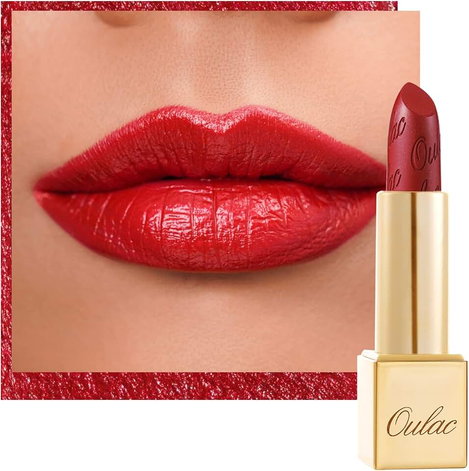 Oulac Pintalabios Rojo Brillo Metálico