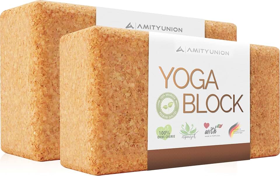 Juego de 2 bloques de yoga de corcho 100% natural