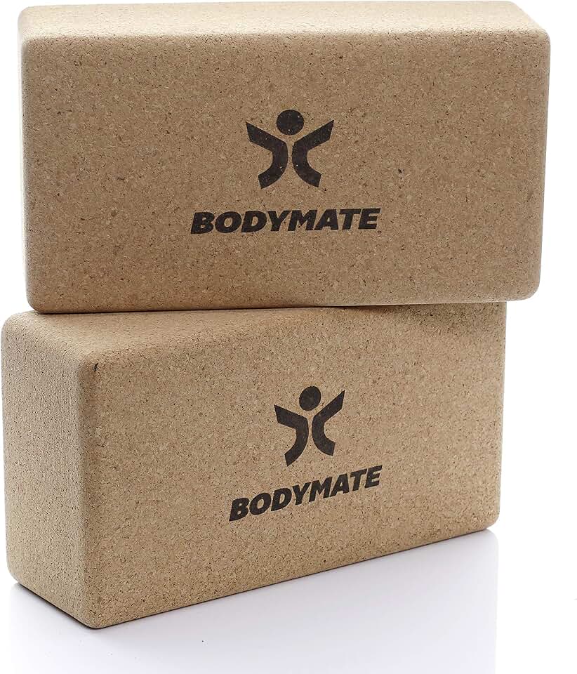 BODYMATE Bloques de Yoga de Corcho Natural 100% ecológico