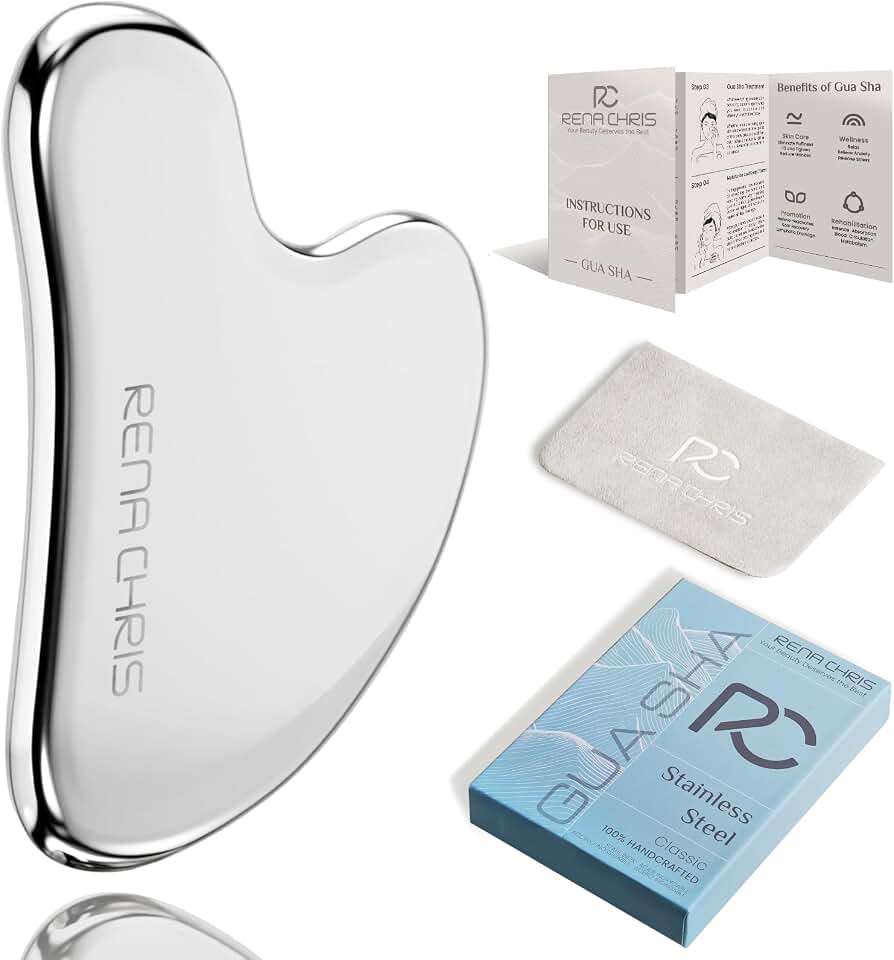 Rena Chris Gua Sha Facial Masajeador,Piedra GuaSha de