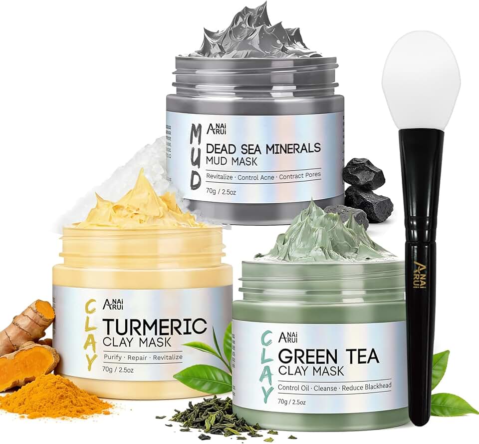 ANAiRUi Mascarillas Faciales de Cúrcuma + Mascarilla