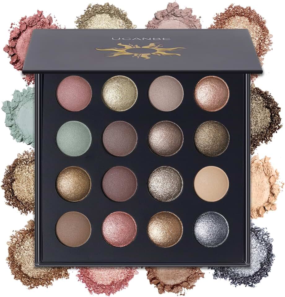Ucanbe Paleta Uniquely Baked 16 colores Nude Brillo Mate